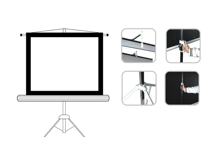 Maclean MC-536 projektorsko platno na stalku, 72", 4:3, 145x110