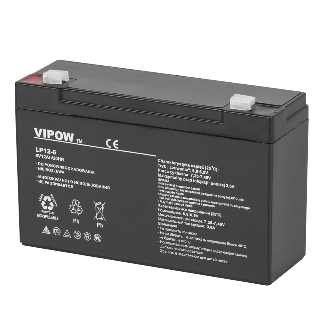 Vipow gel baterija bez održavanja 6V 12Ah dug vijek trajanja