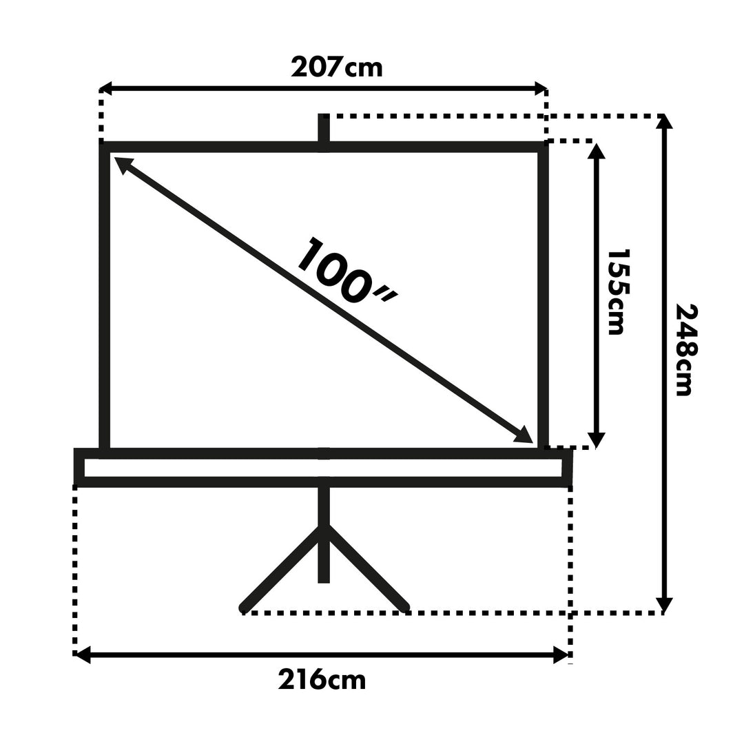 Maclean platno za projekciju, dijagonala 100 inča, 200x150 cm, na stalku, omjer 4:3, MC-595