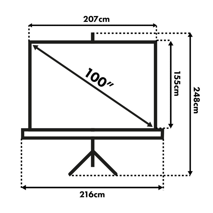 Maclean platno za projekciju, dijagonala 100 inča, 200x150 cm, na stalku, omjer 4:3, MC-595