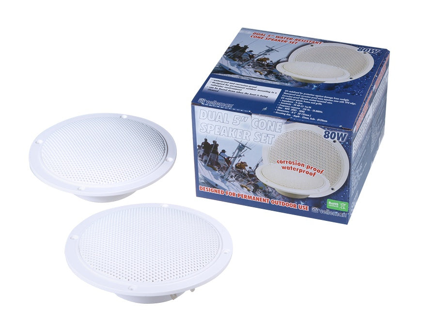 Velleman zvučnici, montirani na strop, 5", 80 W, 8 Ω, vodootporni, 2 komada, VDSWPS5N