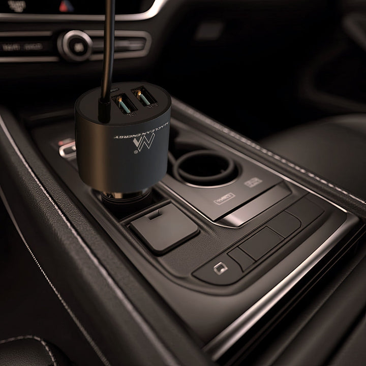 Maclean punjač za automobil, Lightning spiralni, 2xUSB, 5,2 A, 1,8 m, MCE76