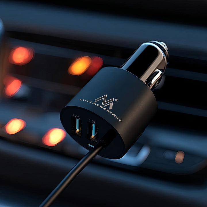 Maclean punjač za automobil, Lightning spiralni, 2xUSB, 5,2 A, 1,8 m, MCE76