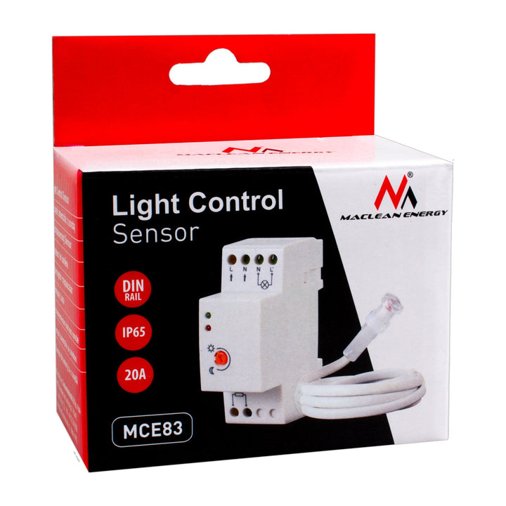 Maclean sumračni prekidač, za DIN-šinu, s vanjskom sondom, 220-240 V/AC, 50 Hz, 20 A, MCE83