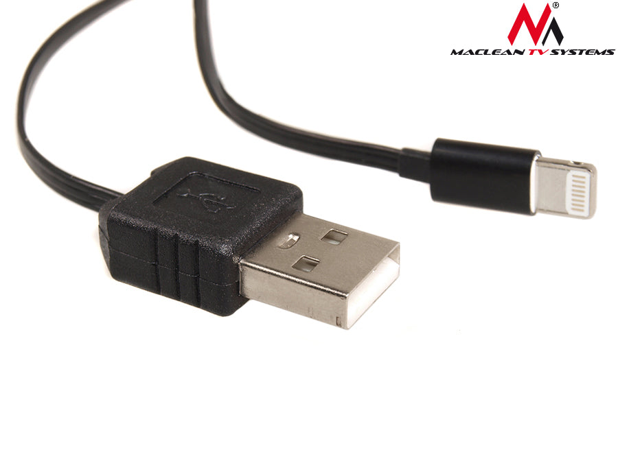 Maclean MCTV-731 crni spiralni USB-Lightning 8P kabel