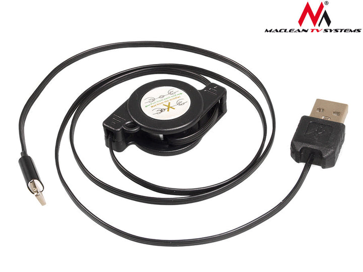Maclean MCTV-731 crni spiralni USB-Lightning 8P kabel
