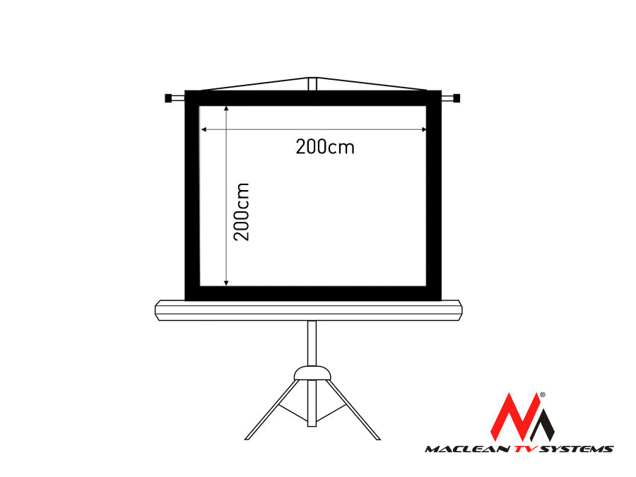 112" projekcijsko platno na stalku, omjer 1:1, 200x200 Maclean MC-680