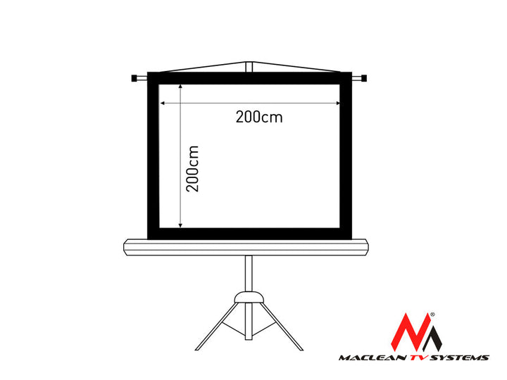 112" projekcijsko platno na stalku, omjer 1:1, 200x200 Maclean MC-680