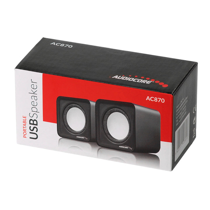 6W USB srebrni i crni Audiocore AC870 B zvučnici za računalo