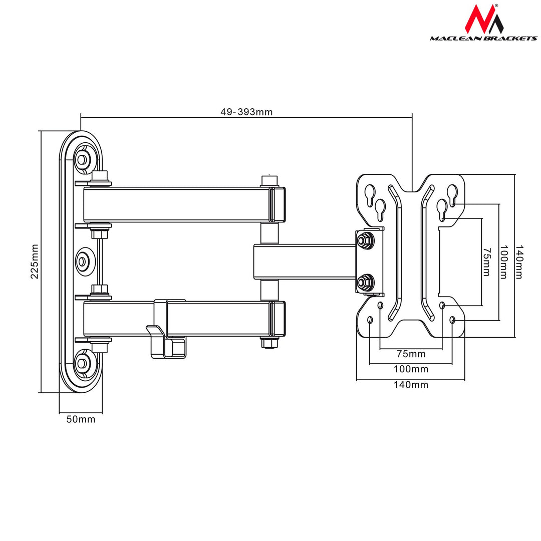 Maclean TV nosač, max. VESA 100x100, 13-32", 30 kg, MC-740