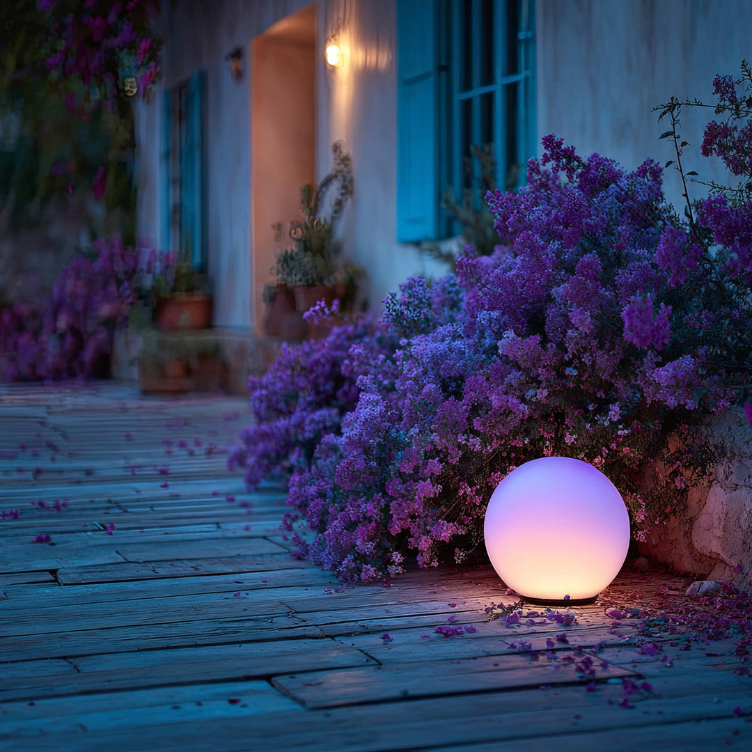 GreenBlue solarna lampa, samostalna, vrtna, sfera 25x25x58 cm, RGB LED, GB165