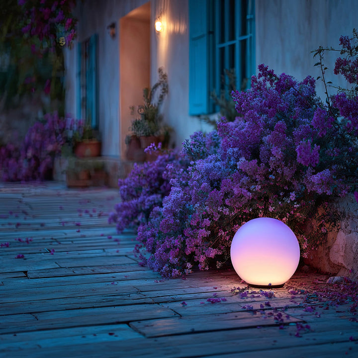 GreenBlue solarna lampa, samostalna, vrtna, sfera 25x25x58 cm, RGB LED, GB165