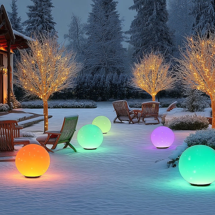 GreenBlue solarna lampa, samostalna, vrtna, sfera 25x25x58 cm, RGB LED, GB165