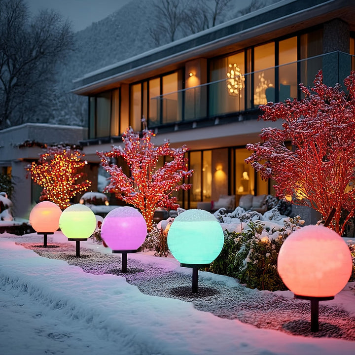 GreenBlue solarna lampa, samostalna, vrtna, sfera 25x25x58 cm, RGB LED, GB165