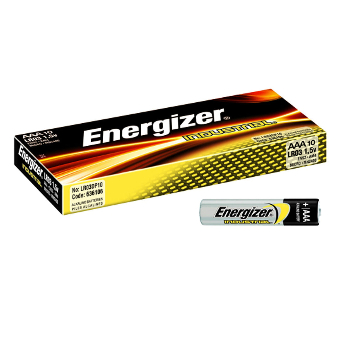 10x Energizer Industrial R-03 LR3 AAA baterija, set