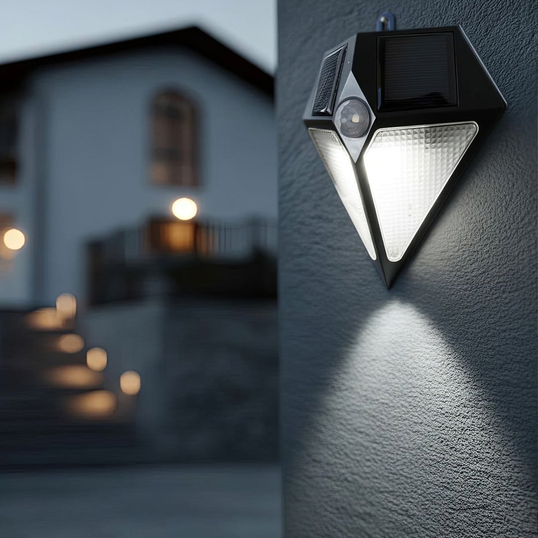 Maclean LED lampa, napajana solarnom energijom, zidna, s senzorom pokreta, 6 LED dioda, 2 solarna panela, MCE168