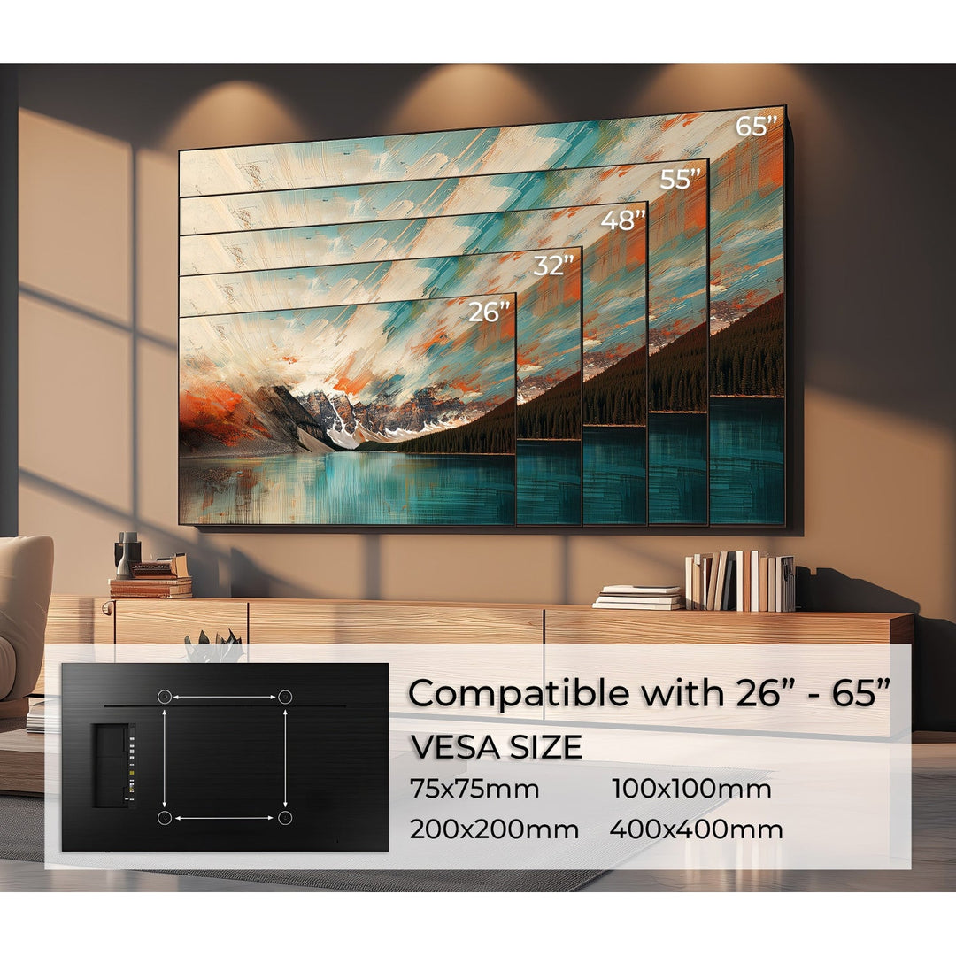Držač za TV od 26 do 65 inča, max. 45 kg, VESA 400x400, crna