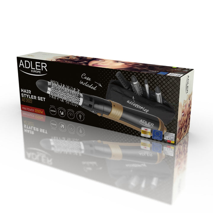 Adler uvijač i sušilo za kosu, multifunkcionalno, 6 nastavaka, 2 postavke temperature, 1000 W, AD 2022