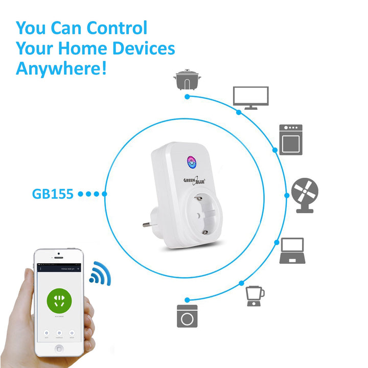 GreenBlue GB155G pametna WiFi utičnica može se upravljati putem iOS ili Android aplikacije.