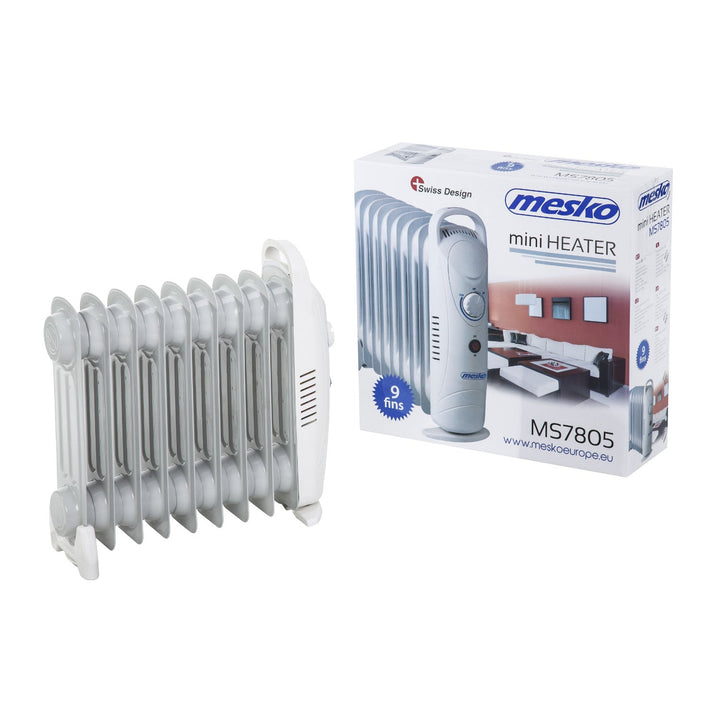 Mesko uljem punjeni radijator, 9 rebra, 1000 W, kontrola temperature, sivi, MS 7805