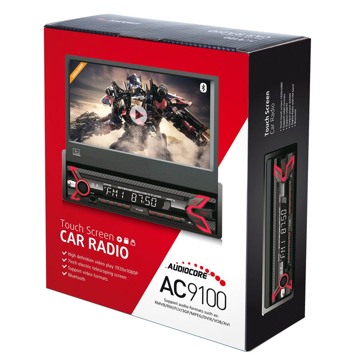 Audiocore AC9100 LCD 7" sklopivi zaslon osjetljiv na dodir 1080P MP5 AVI DivX Bluetooth hands-free RDS + daljinski upravljač