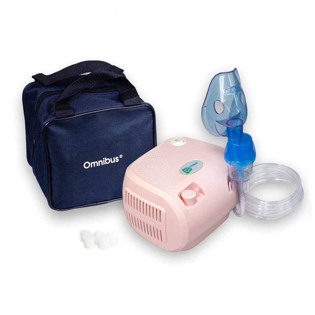 Omnibus inhalator, kontinuirani rad, 2 maske, rezervni filtri, puder-roza, BR-CN116B