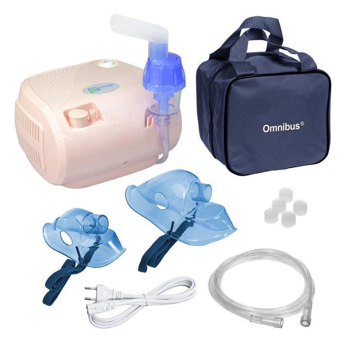Omnibus inhalator, kontinuirani rad, 2 maske, rezervni filtri, puder-roza, BR-CN116B