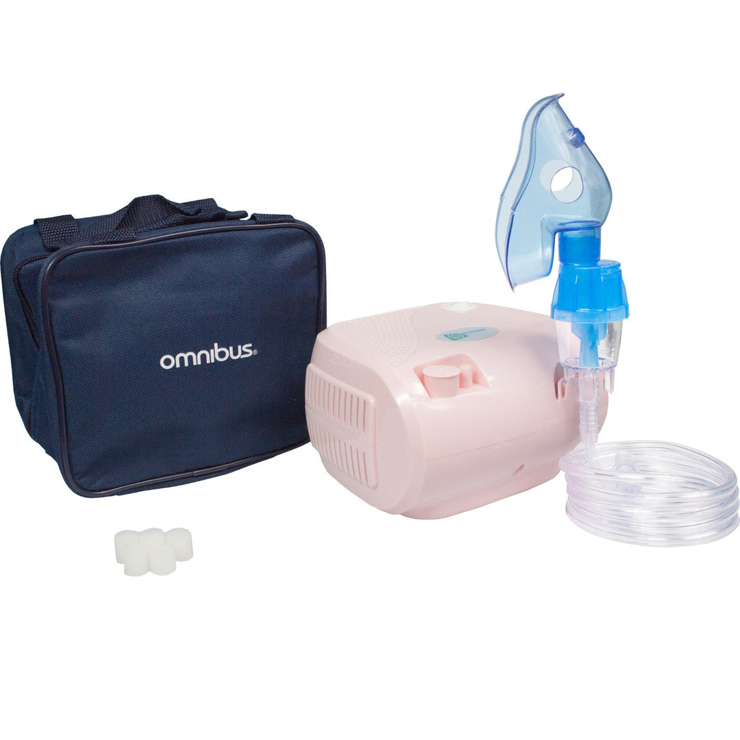 Omnibus inhalator, kontinuirani rad, 2 maske, rezervni filtri, puder-roza, BR-CN116B