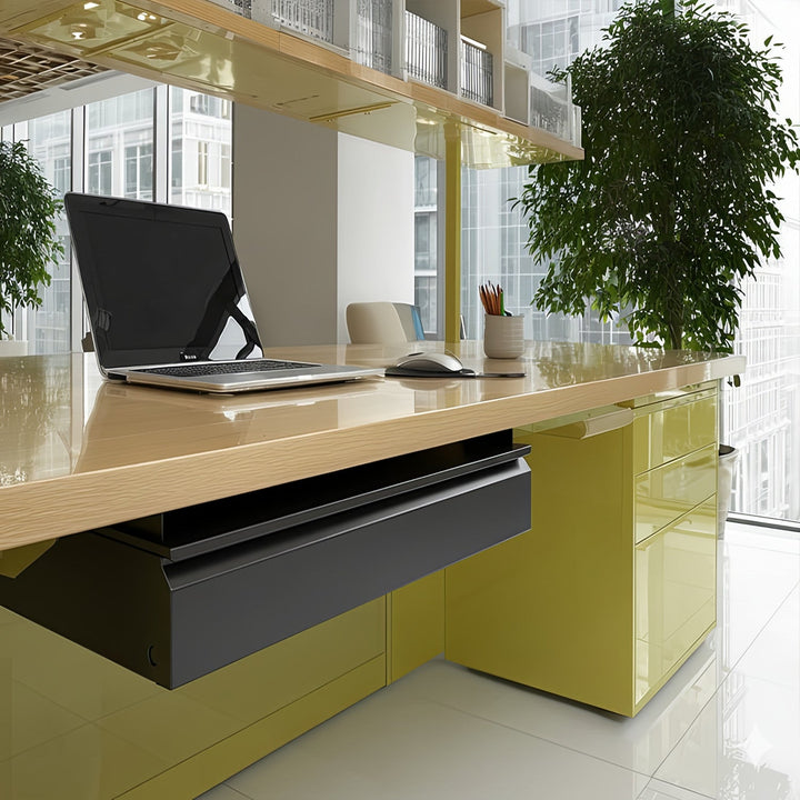 Ergonomski crni organizator ladica ispod stola Maclean MC-875, nosivost do 5 kg