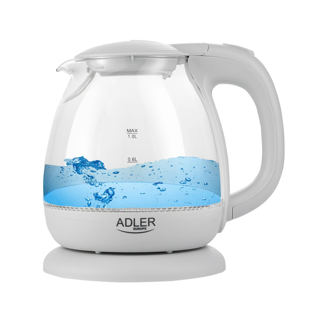 Adler AD 1283G 1,0 l staklena kuhalo za vodu s LED rasvjetom