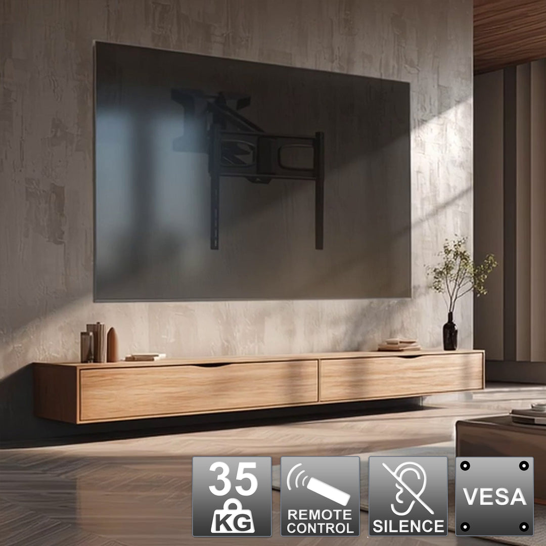 Maclean nosač, električni TV iznad kamina, Max VESA 600x400, daljinski upravljač, 37"-70", 35 kg, MC-891
