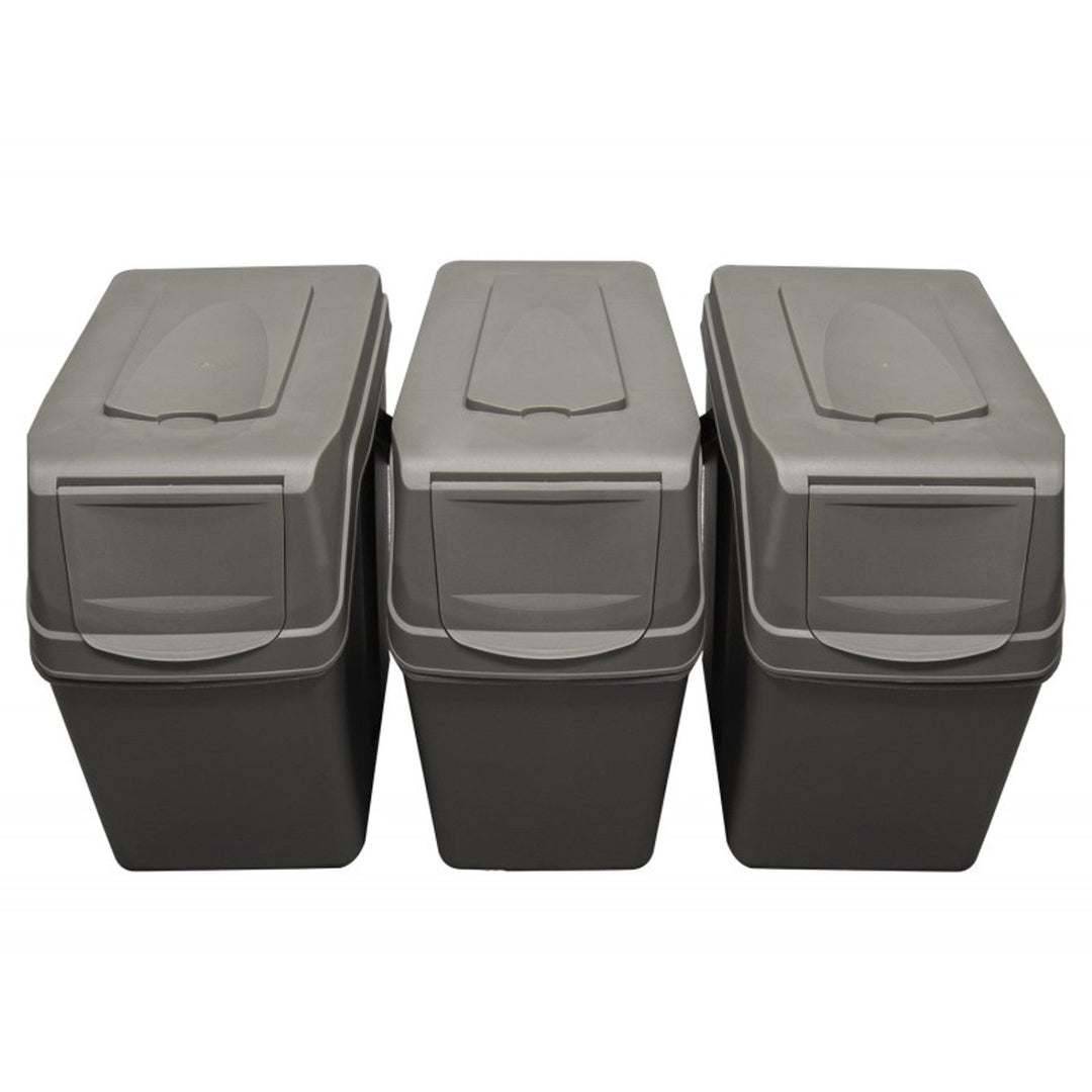 Sortibox 3x25L sivi set kanti za razdvajanje otpada ISWB25S3