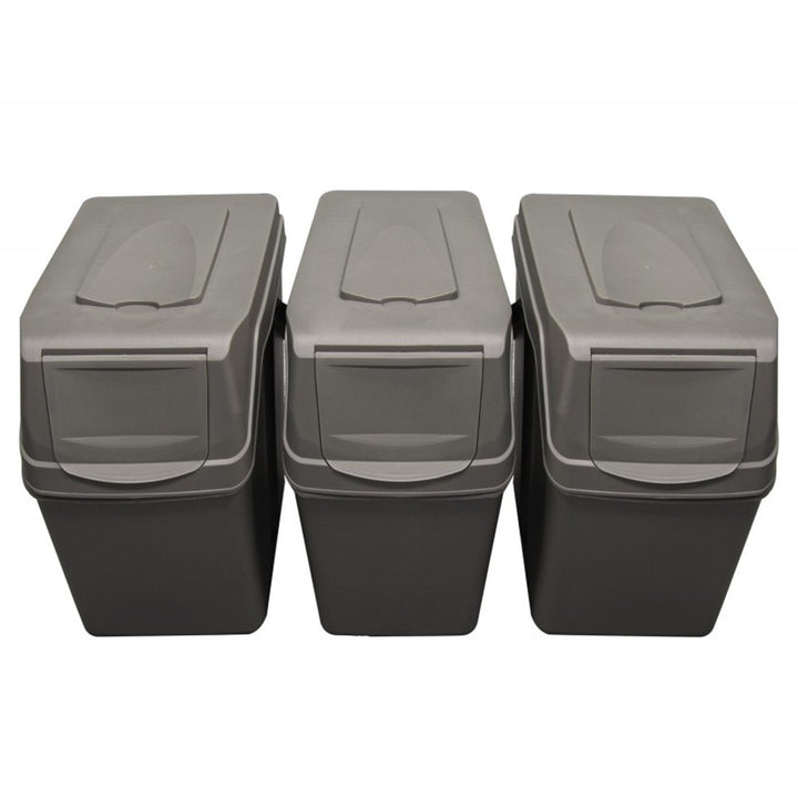 Sortibox 3x25L sivi set kanti za razdvajanje otpada ISWB25S3