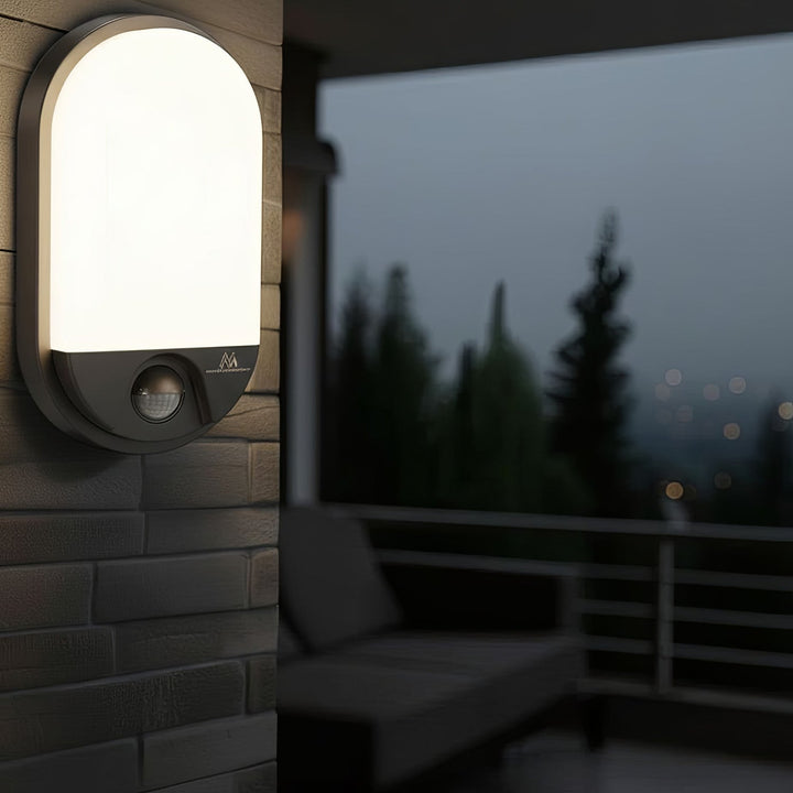 LED lampa s infracrvenim senzorom pokreta MCE340 GR 1100 lm 15 W IP54 Maclean Energy, siva boja, prirodna bijela temperatura boje (4000 K)