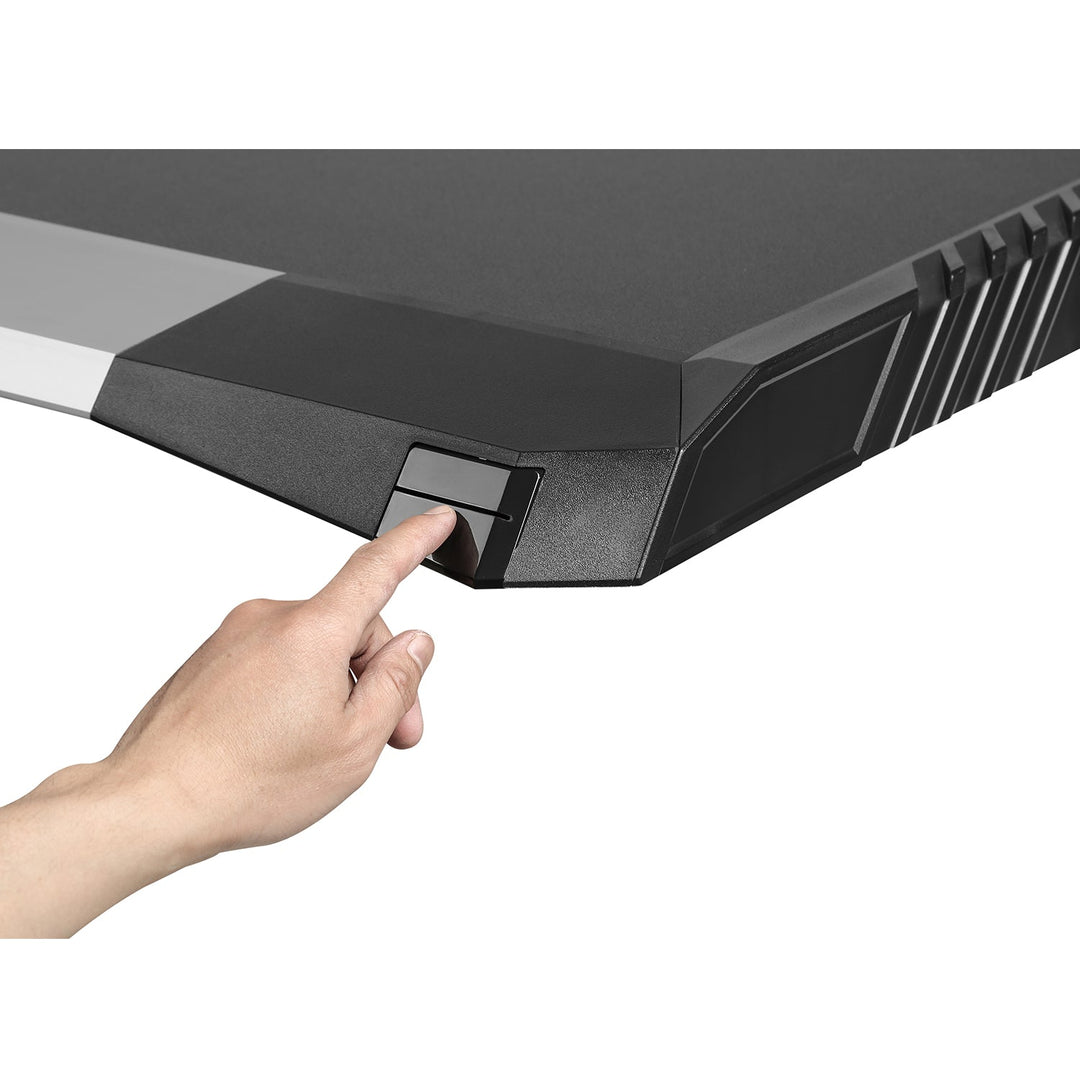 Veliki crni gaming stol s RGB LED NanoRS RS150, max. 50 kg, visina 780 mm