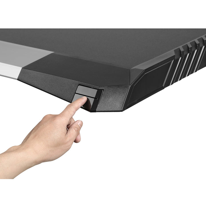 Veliki crni gaming stol s RGB LED NanoRS RS150, max. 50 kg, visina 780 mm