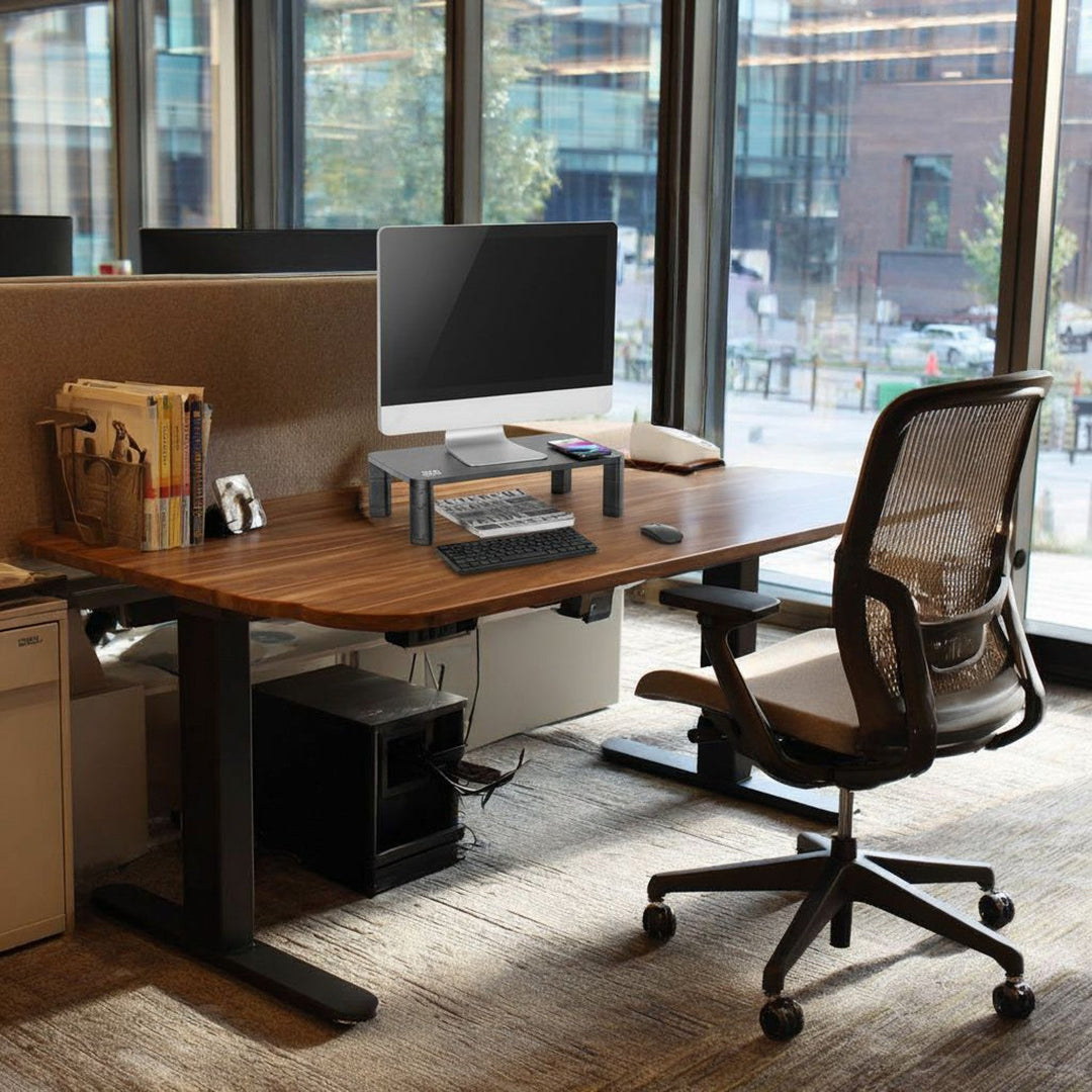 Ergo Office stalak za monitor, podesiv, s Qi bežičnim punjačem, max. 20 kg, 17–32", ER-415