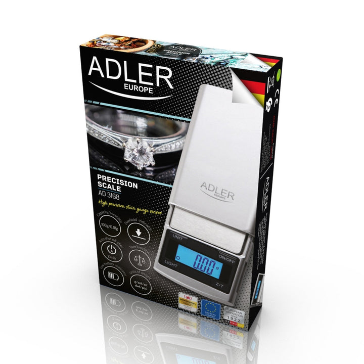 Adler precizna vaga, LCD zaslon, do 100 g, AD 3168