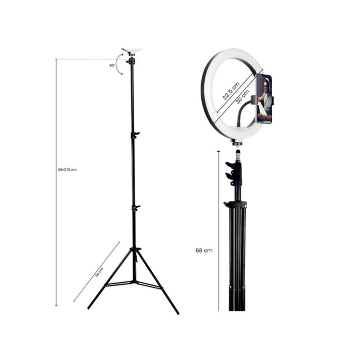RING 30 cm tracer prstenasta svjetiljka s 210 cm stativom