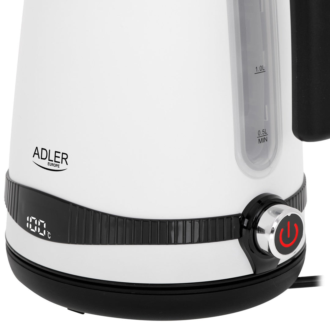 Adler električni kuhalo za vodu, bežično, LCD zaslon, 2200 W, 1,7 l, AD 1295w