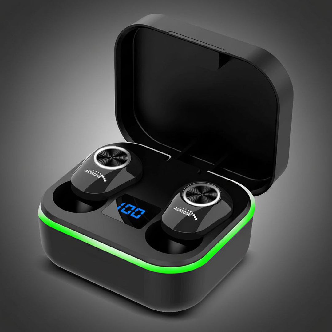 Audiocore TWS BT 5.1 slušalice za uho s bazom za punjenje od 300 mAh, slušalice od 30 mAh, crne AC580