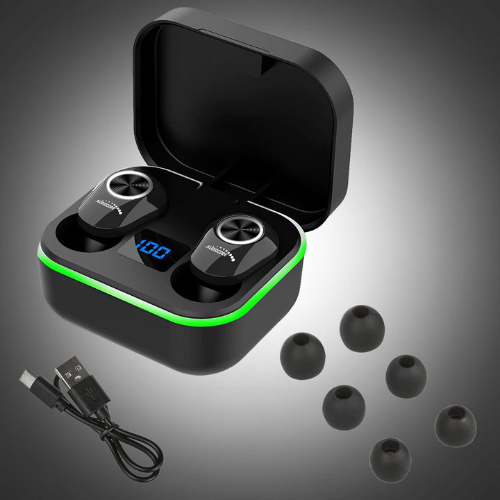 Audiocore TWS BT 5.1 slušalice za uho s bazom za punjenje od 300 mAh, slušalice od 30 mAh, crne AC580