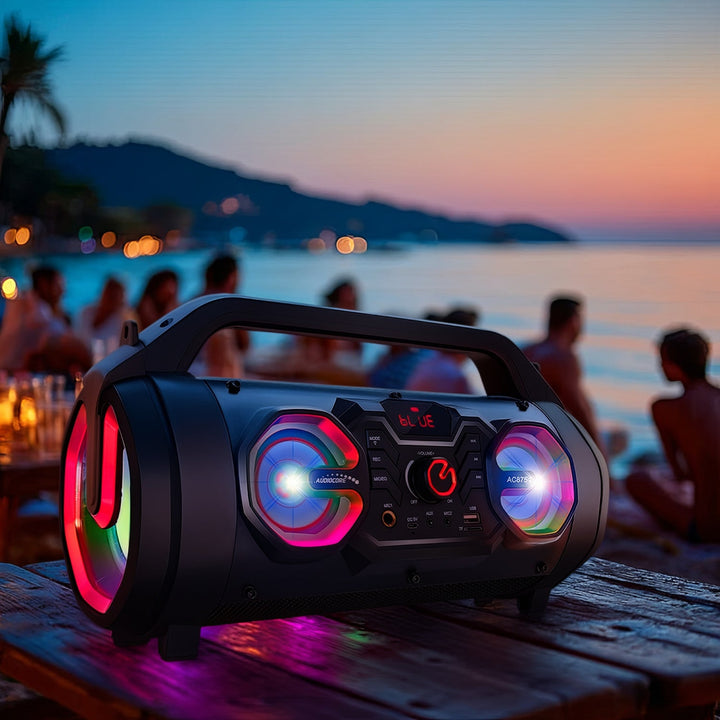 Audiocore Bazooka prijenosni zvučnik, Bluetooth 5.0, FM radio, micro SD, SD, IPX4, 2000 mAh, AC875