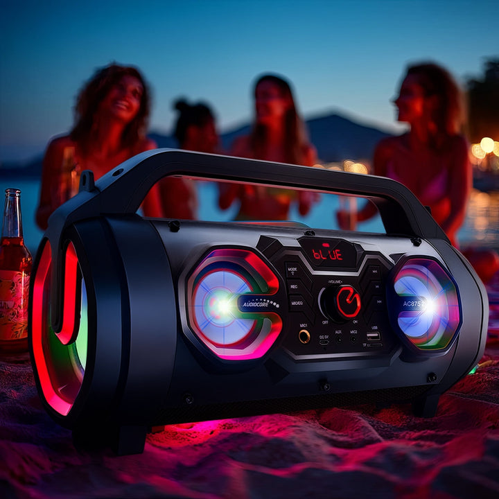 Audiocore Bazooka prijenosni zvučnik, Bluetooth 5.0, FM radio, micro SD, SD, IPX4, 2000 mAh, AC875
