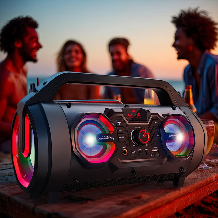 Audiocore Bazooka prijenosni zvučnik, Bluetooth 5.0, FM radio, micro SD, SD, IPX4, 2000 mAh, AC875