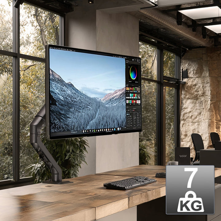 Maclean univerzalni stolni nosač za monitore, mehaničko opružno opružanje 17"-27" 7 kg, VESA 75x75, 100x100, MC-906