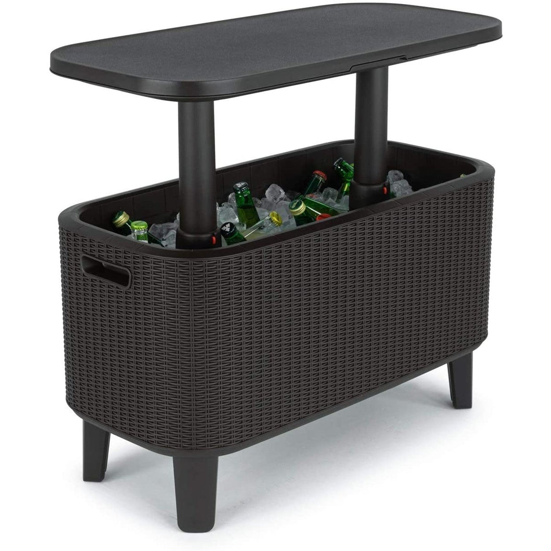 Keter 2-u-1 vrtni bar stol, bar s Bevy Cool Bar Rattan posudom za hlađenje