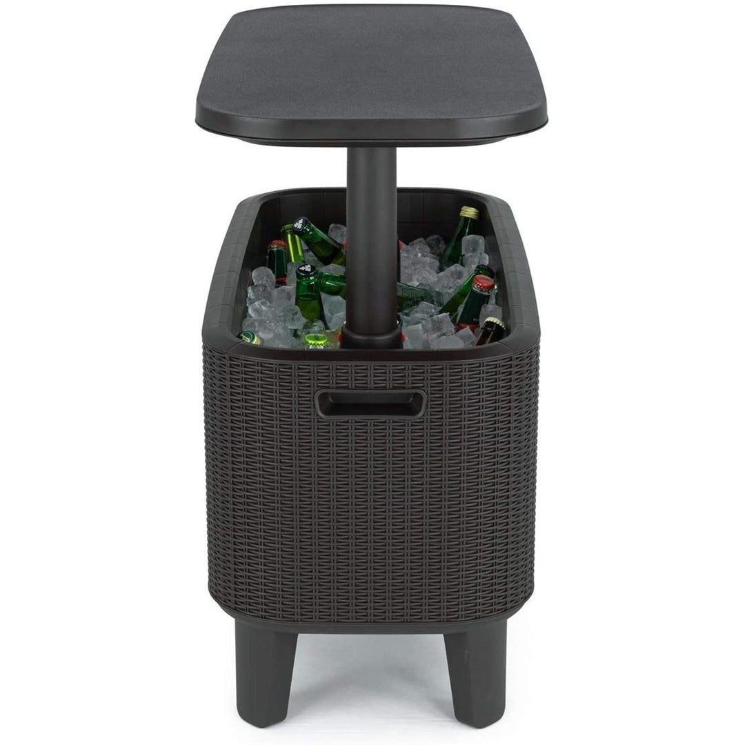Keter 2-u-1 vrtni bar stol, bar s Bevy Cool Bar Rattan posudom za hlađenje