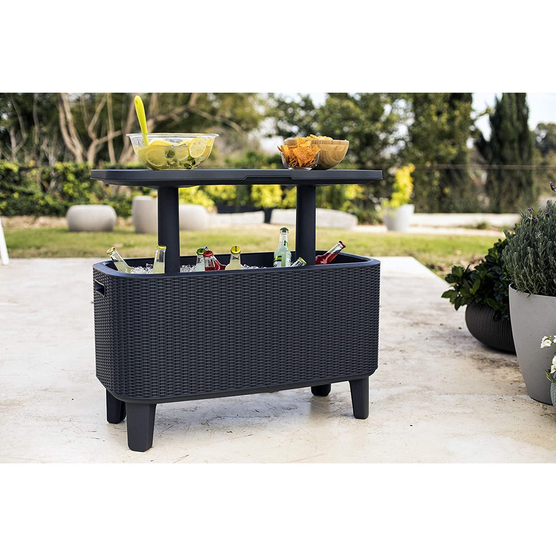 Keter 2-u-1 vrtni bar stol, bar s Bevy Cool Bar Rattan posudom za hlađenje