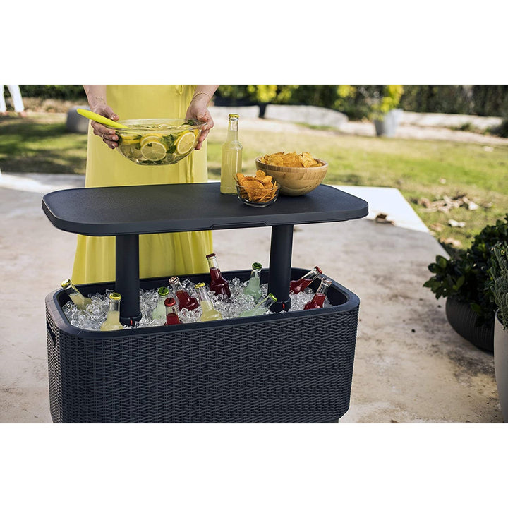 Keter 2-u-1 vrtni bar stol, bar s Bevy Cool Bar Rattan posudom za hlađenje